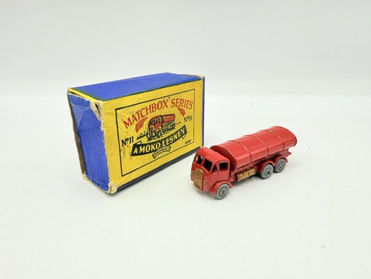 Matchbox Lesney 11a E.R.F. Road Tanker In Red Near Mint & Boxed - Smaller Decal - Magic Matchbox