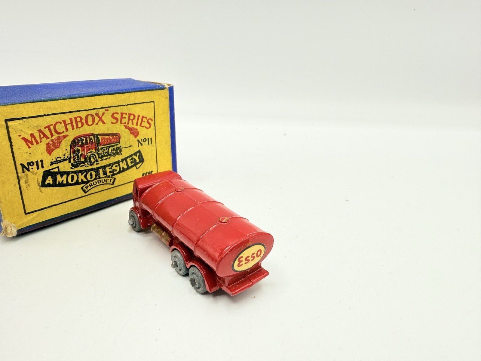 Matchbox Lesney 11a E.R.F. Road Tanker In Red Near Mint & Boxed - Smaller Decal - Magic Matchbox