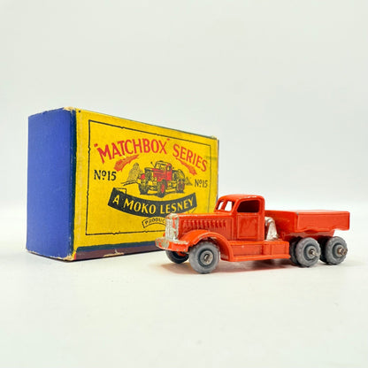 Matchbox Lesney 15a Diamond T Prime Mover RARE 10 GREY PLASTIC WHEELS! - Magic Matchbox