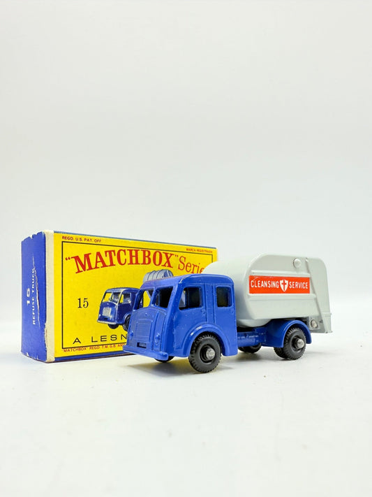 Matchbox Lesney 15c Dennis Tippax Refuse Collector D2 Type Box - Magic Matchbox