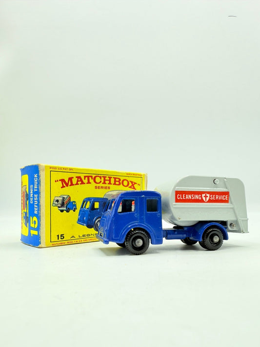 Matchbox Lesney 15c Dennis Tippax Refuse Collector E4 Type Box - Magic Matchbox