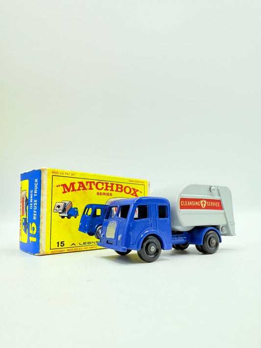 Matchbox Lesney 15c Dennis Tippax Refuse Collector E4 Type Box - Magic Matchbox