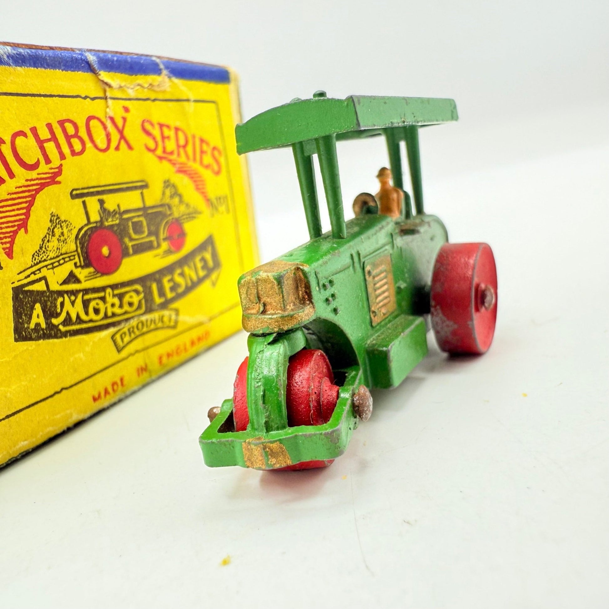 Matchbox Lesney 1a Aveling Barford Diesel Road Roller with Repaired Script Box - Magic Matchbox