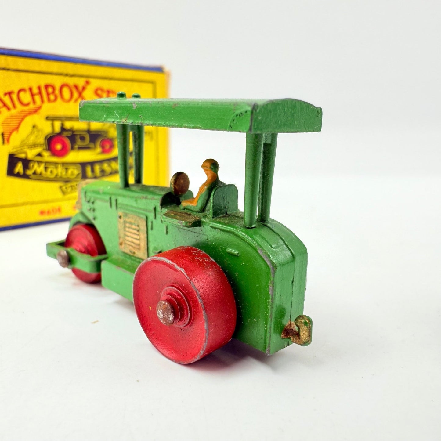 Matchbox Lesney 1a Road Roller with Rare SCRIPT BOX - Magic Matchbox