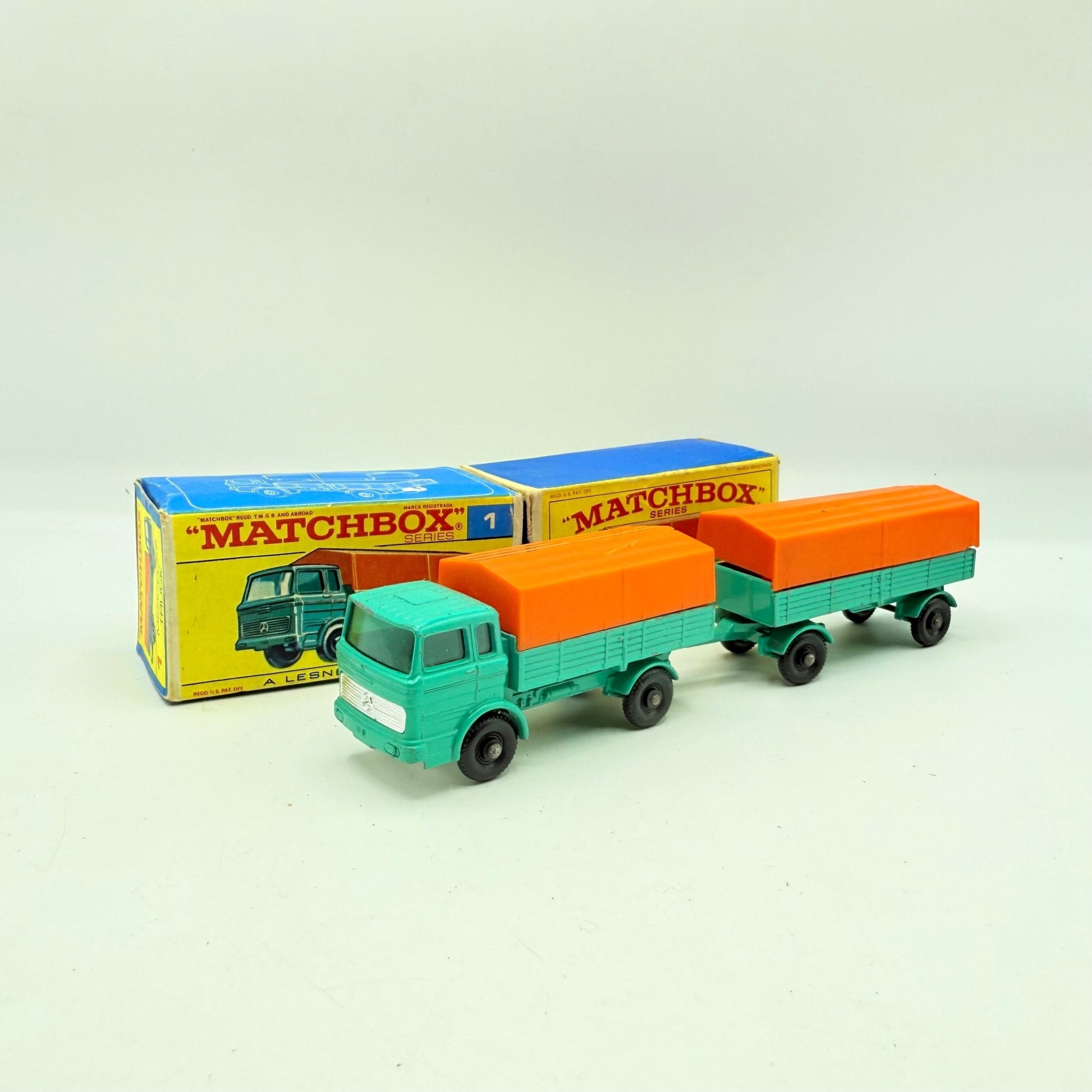 Matchbox Lesney 1e & 2d Mercedes Covered Truck And Trailer - Magic Matchbox