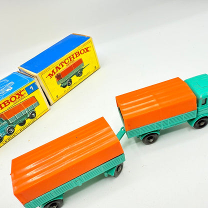 Matchbox Lesney 1e & 2d Mercedes Covered Truck And Trailer - Magic Matchbox