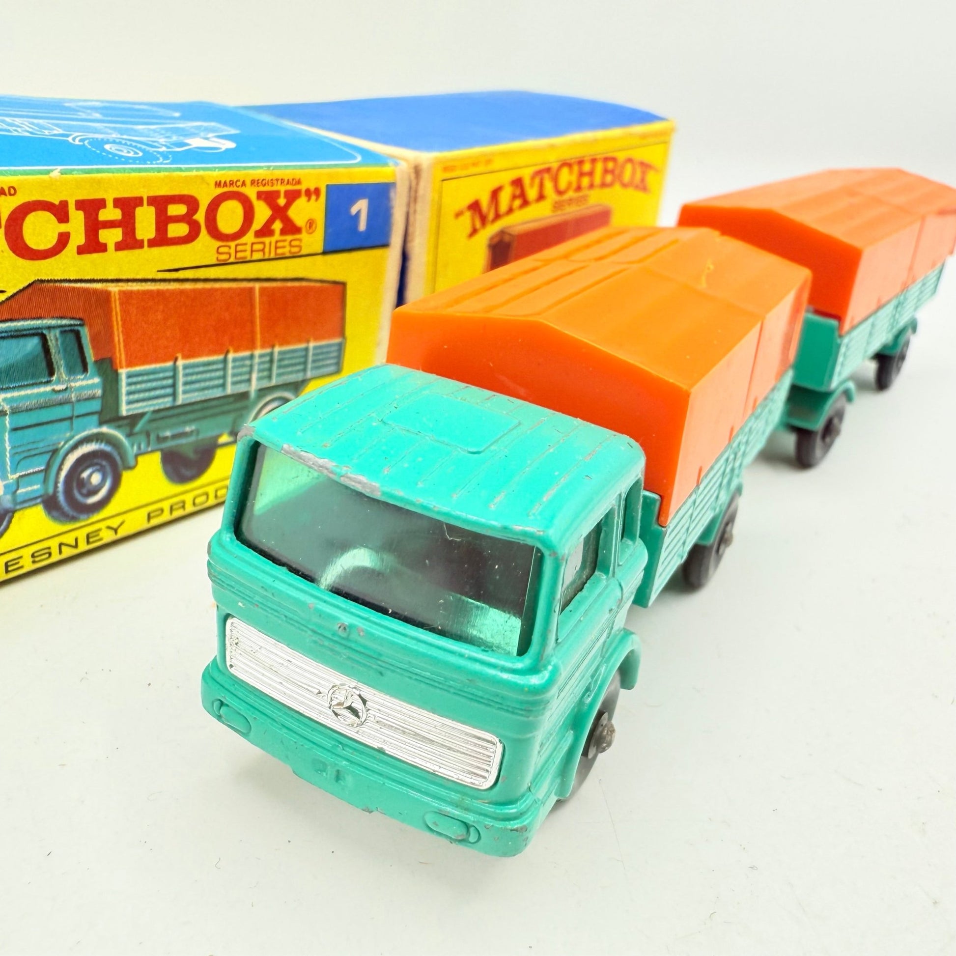 Matchbox Lesney 1e & 2d Mercedes Covered Truck And Trailer - Magic Matchbox
