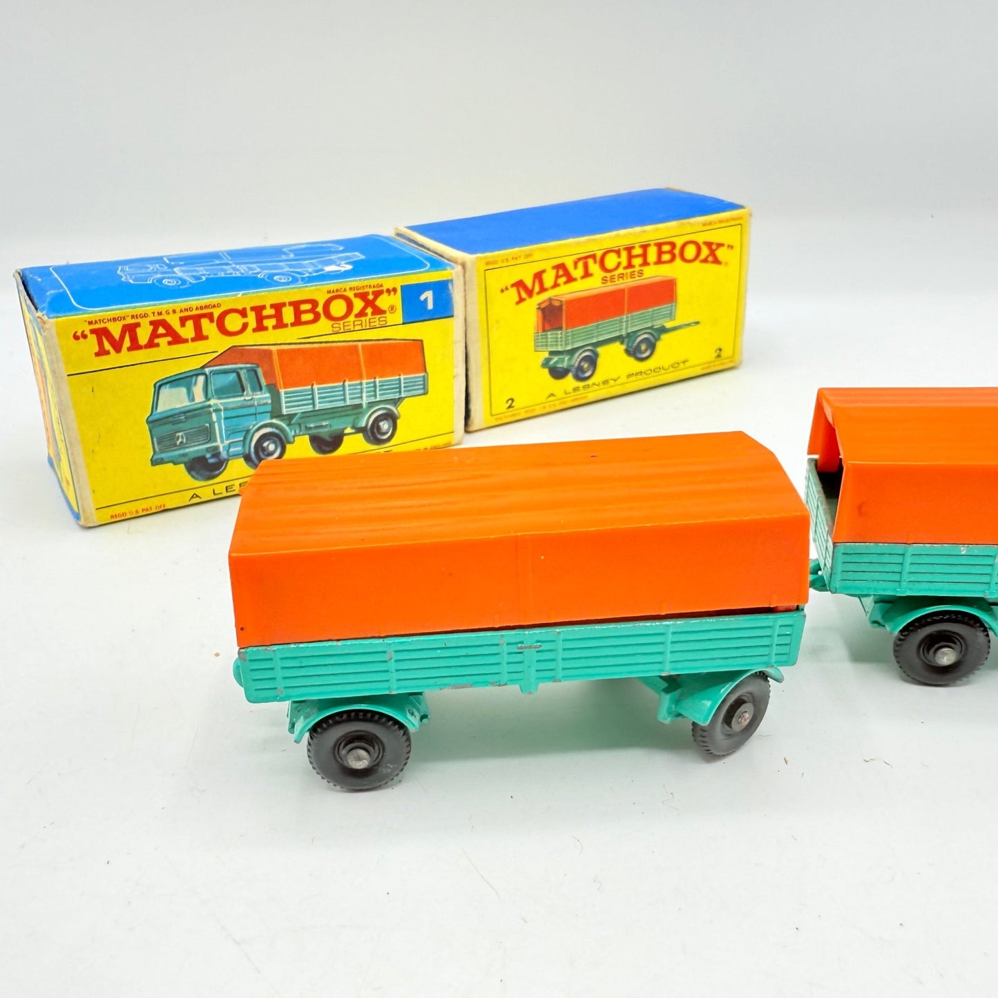 Matchbox Lesney 1e & 2d Mercedes Covered Truck And Trailer - Magic Matchbox