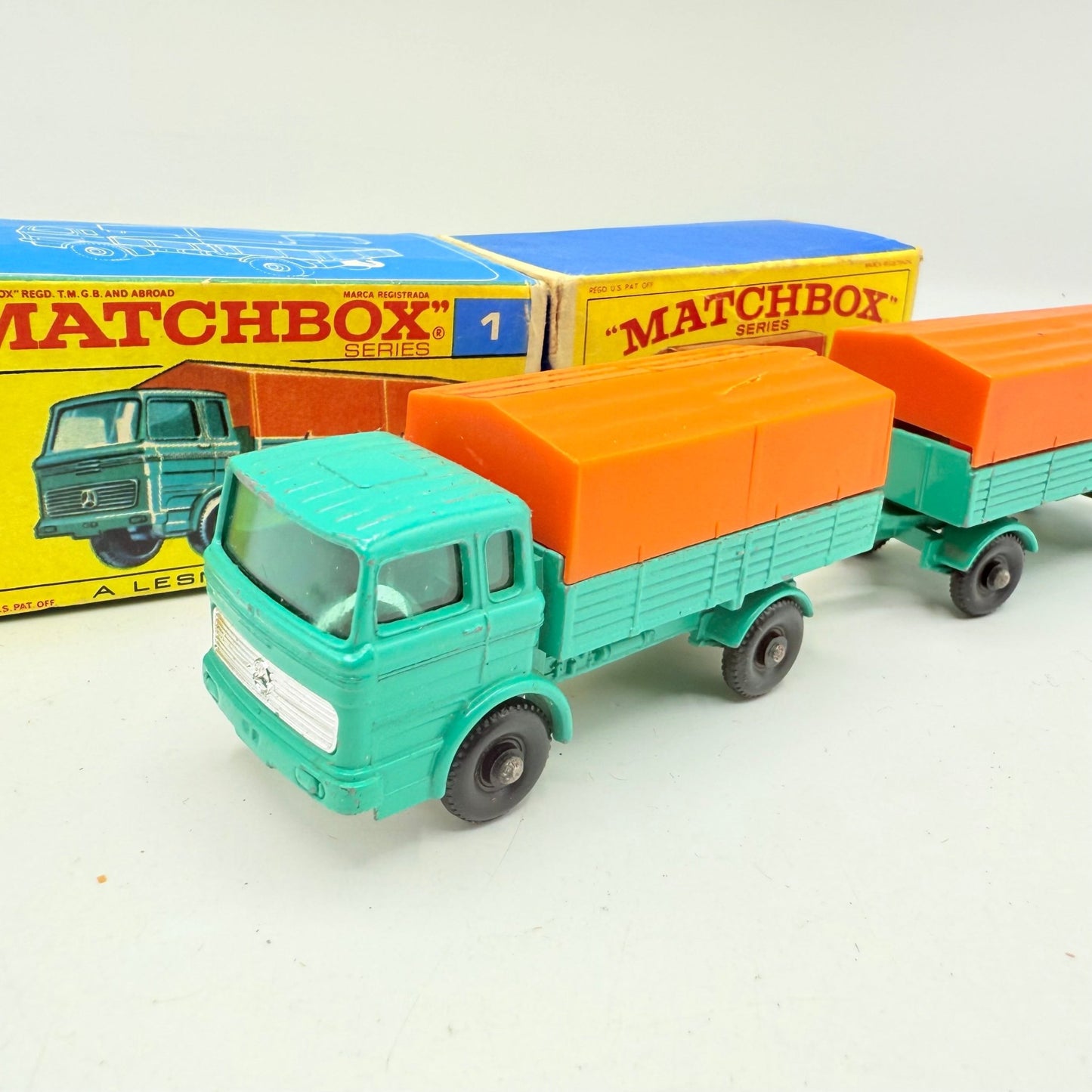 Matchbox Lesney 1e & 2d Mercedes Covered Truck And Trailer - Magic Matchbox