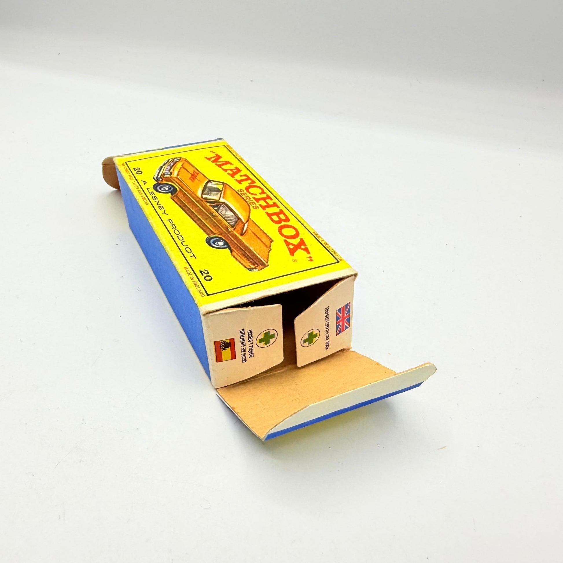 Matchbox Lesney 20c Chevrolet Impala Taxi Empty Box - Magic Matchbox