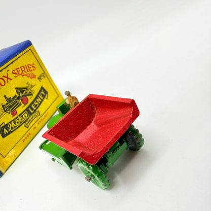 Matchbox Lesney 2a Muir Hill Green Wheels Damaged Script Box - Magic Matchbox