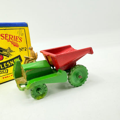 Matchbox Lesney 2a Muir Hill Green Wheels Damaged Script Box - Magic Matchbox