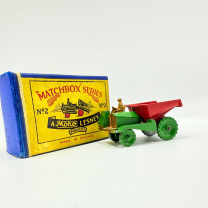 Matchbox Lesney 2a Muir Hill Green Wheels Damaged Script Box - Magic Matchbox