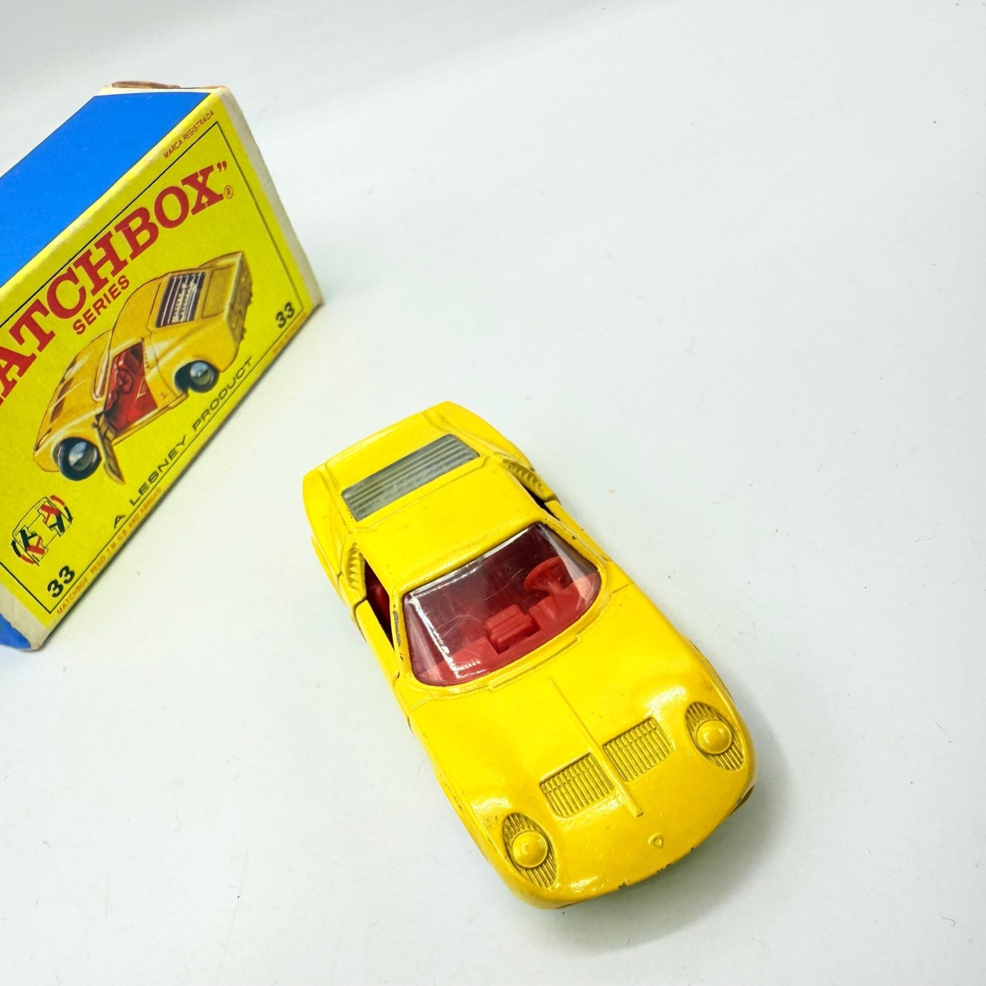 Matchbox Lesney 33c Lamborghini Miura Yellow & Red Interior - Magic Matchbox