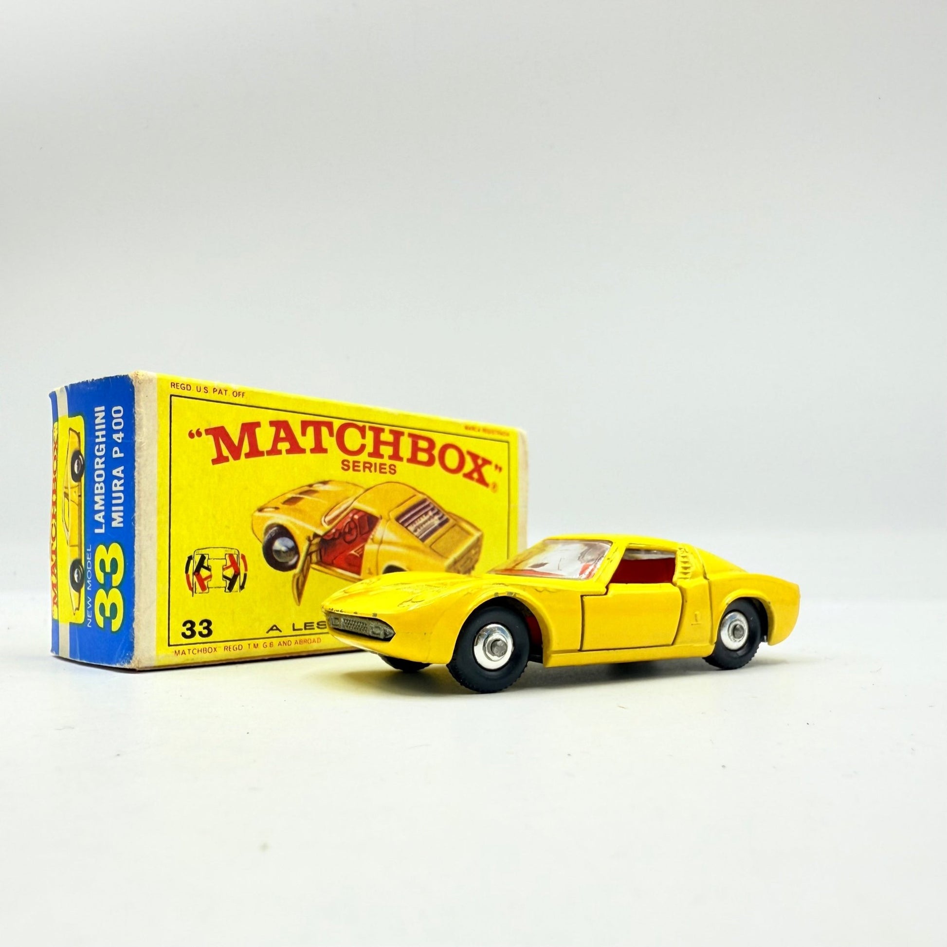 Matchbox Lesney 33c Lamborghini Miura Yellow & Red Interior - Magic Matchbox