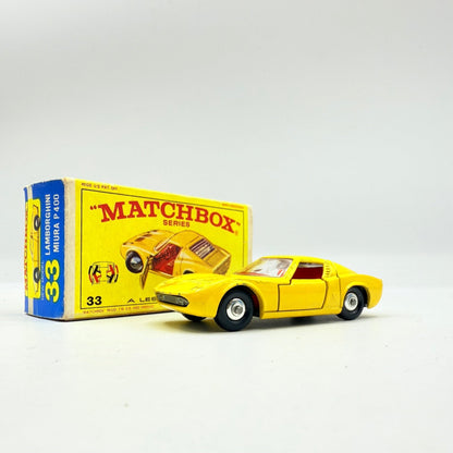 Matchbox Lesney 33c Lamborghini Miura Yellow & Red Interior - Magic Matchbox