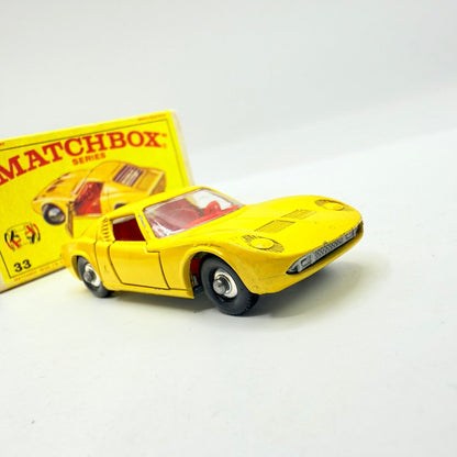 Matchbox Lesney 33c Lamborghini Miura Yellow & Red Interior - Magic Matchbox