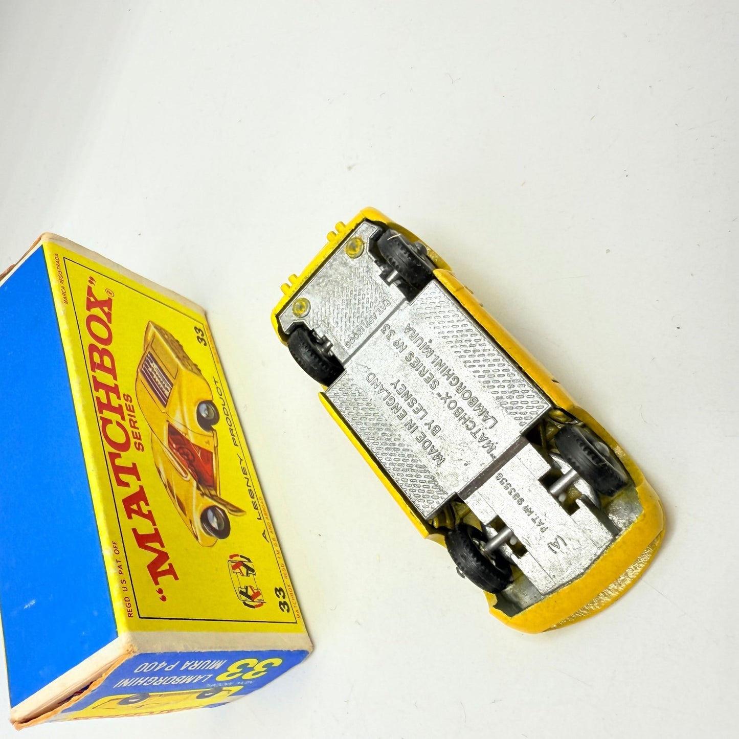 Matchbox Lesney 33c Lamborghini Miura Yellow & Red Interior - Magic Matchbox