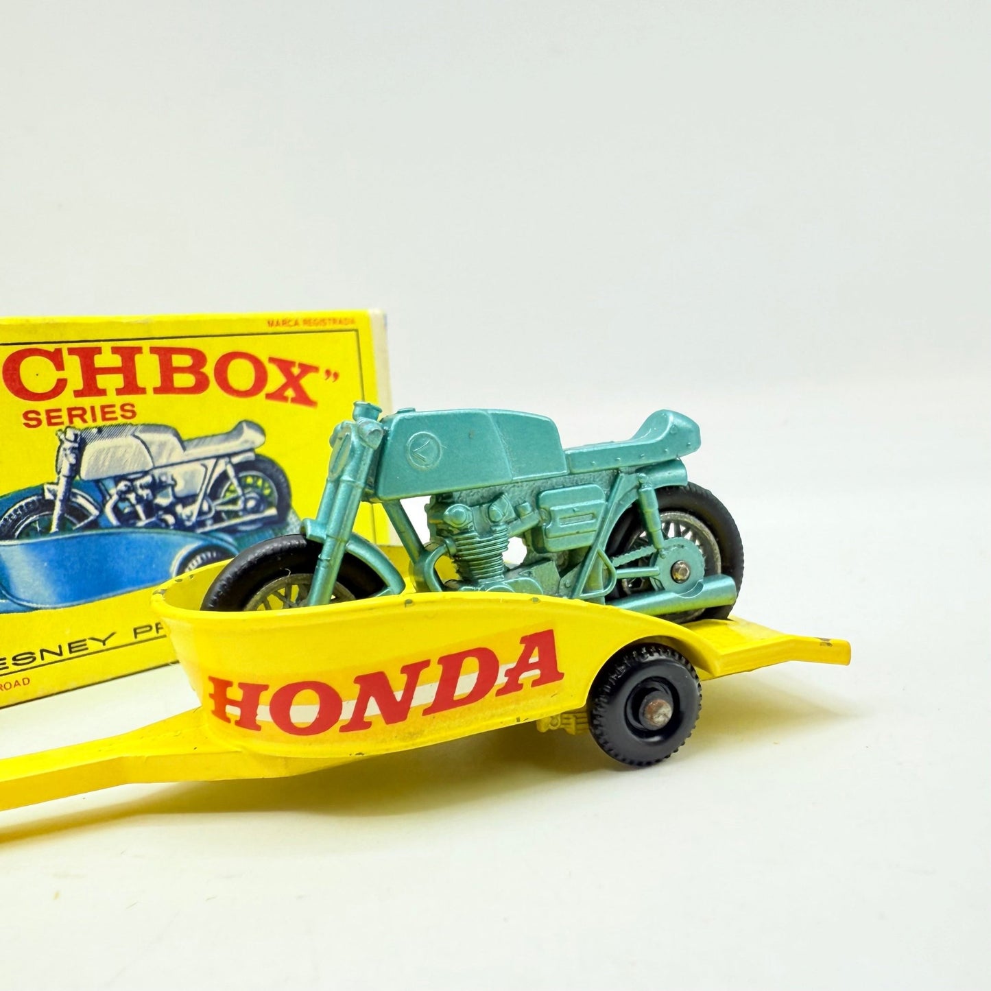 Matchbox Lesney 38c Honda Motorcycle and Trailer - Magic Matchbox