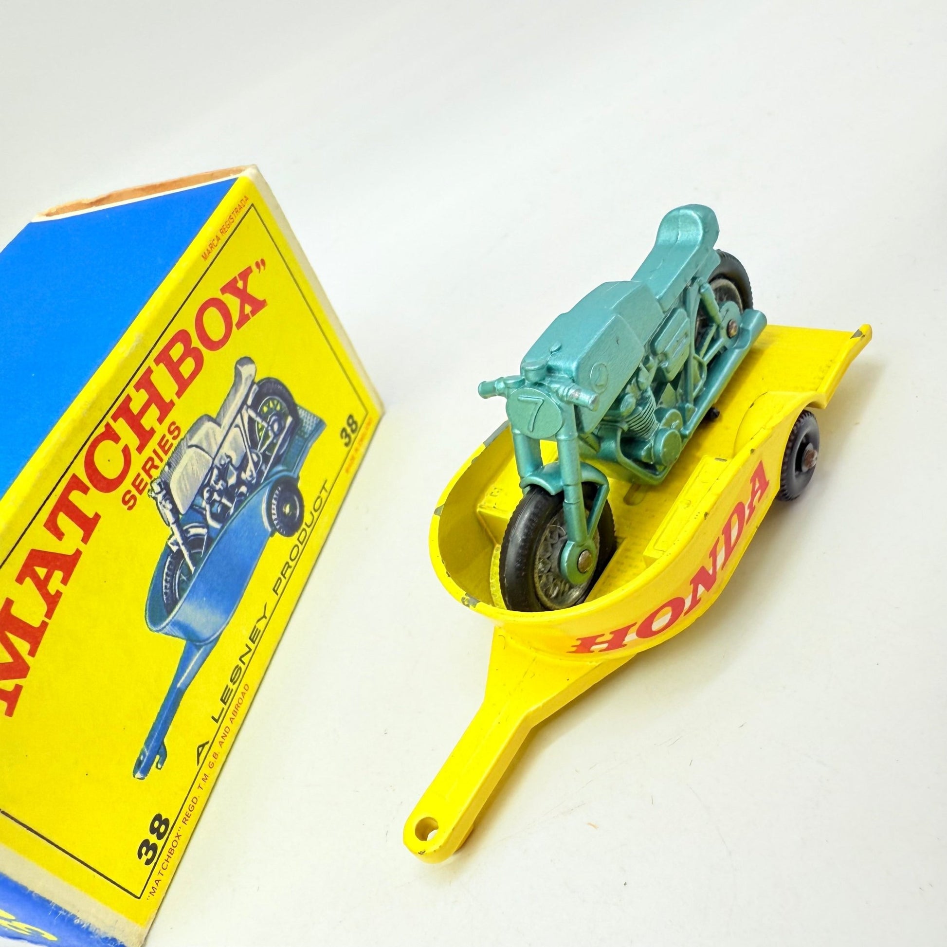 Matchbox Lesney 38c Honda Motorcycle and Trailer - Magic Matchbox