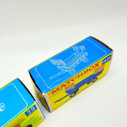 Matchbox Lesney 39c Tractor In Orange With Trailer - Magic Matchbox