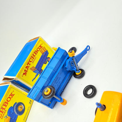 Matchbox Lesney 39c Tractor & Trailer 40c - RARE Taller Exhaust Stack. - Magic Matchbox