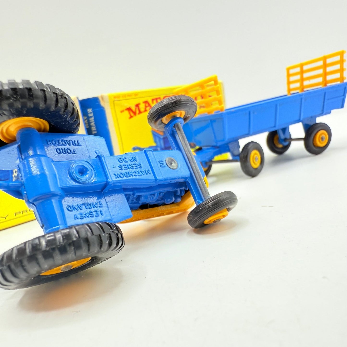 Matchbox Lesney 39c Tractor & Trailer 40c - RARE Taller Exhaust Stack. - Magic Matchbox