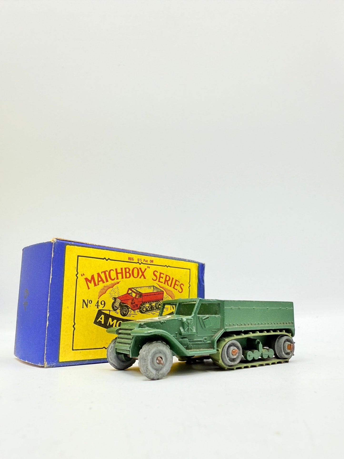 Matchbox Lesney 49a Half Track Personnel Carrier Metal Wheels & Rollers - Magic Matchbox