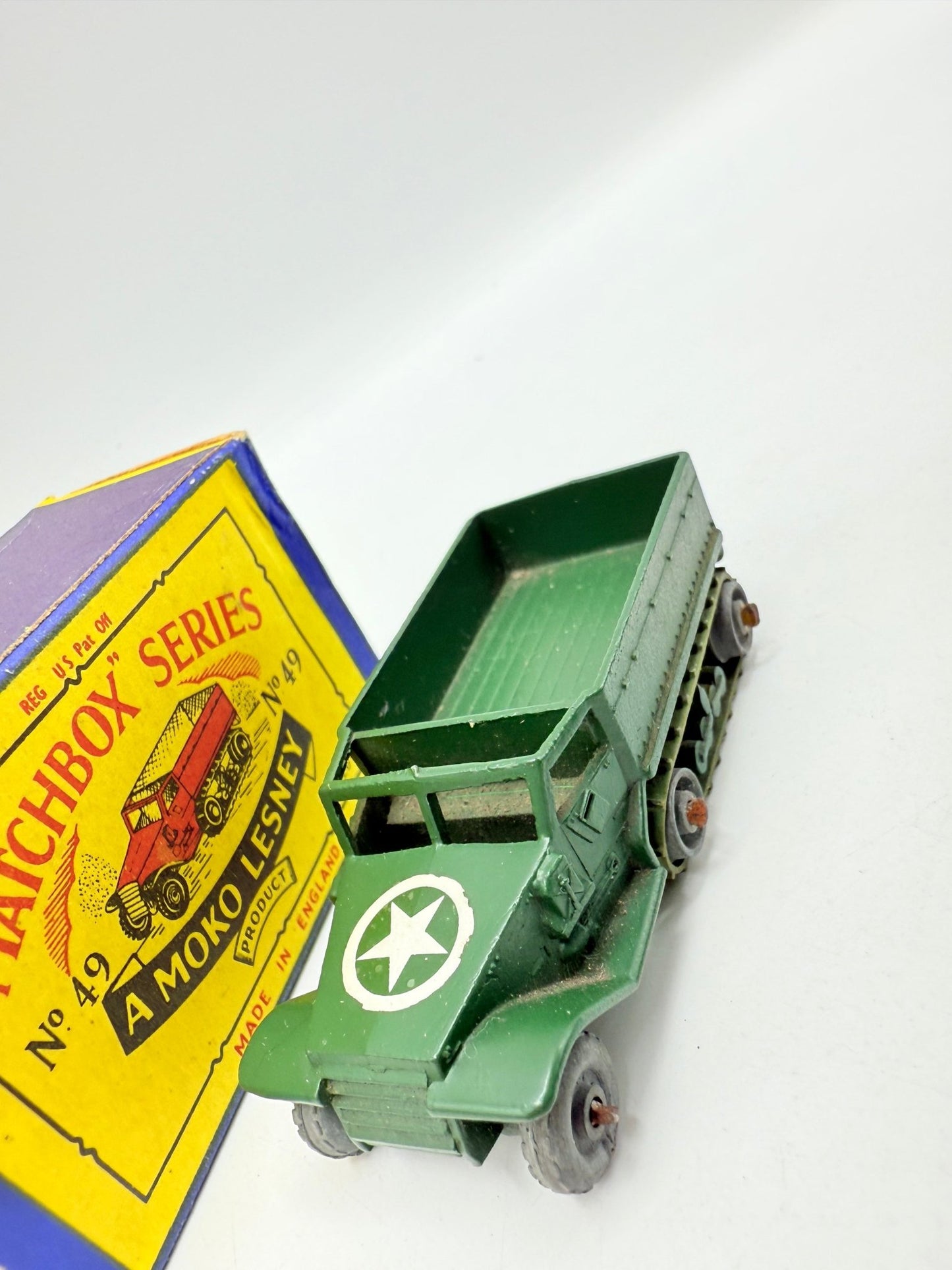 Matchbox Lesney 49a Half Track Personnel Carrier Metal Wheels & Rollers - Magic Matchbox
