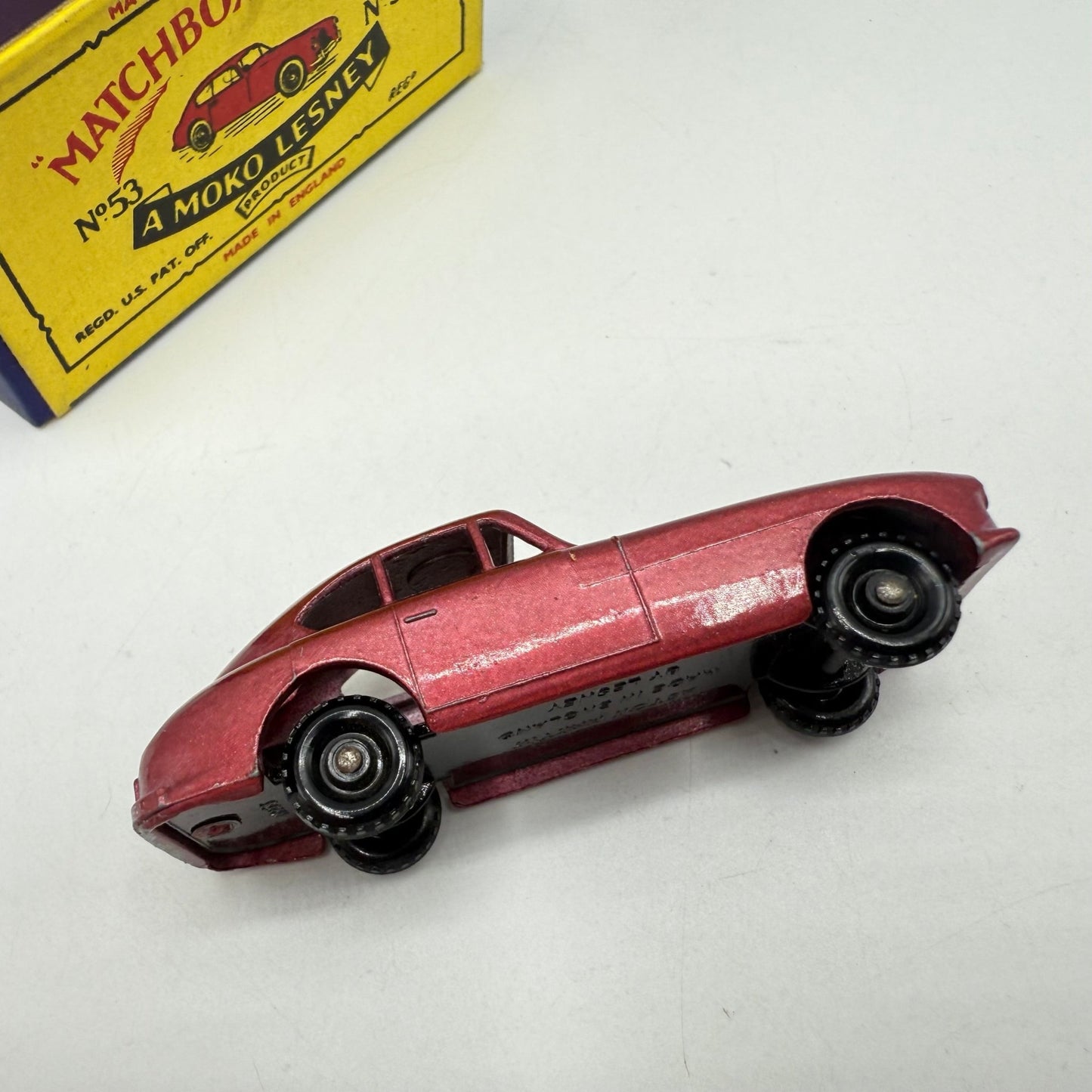 Matchbox Lesney 53a Aston Martin DB2/4 BPW MET RED BODY - Magic Matchbox
