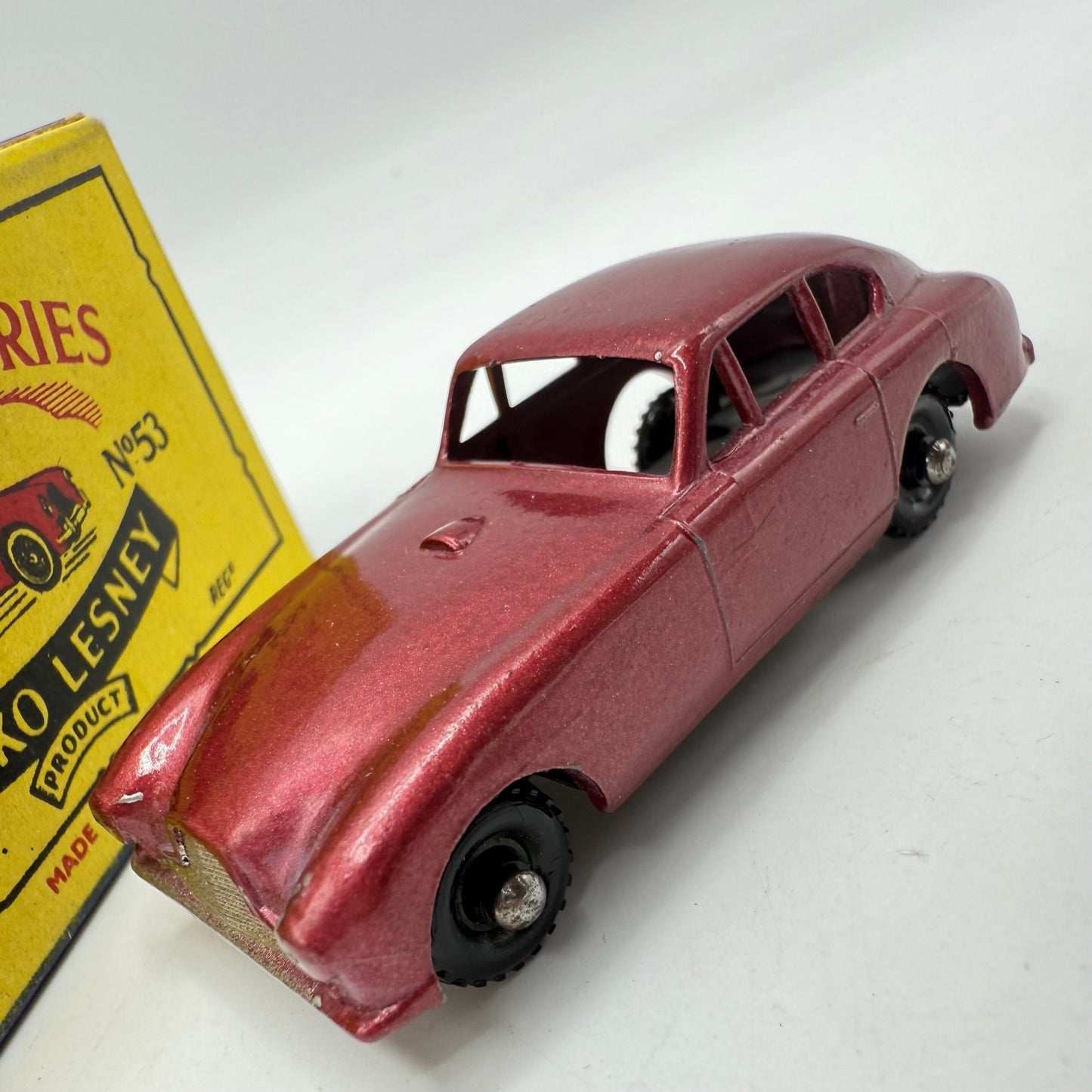 Matchbox Lesney 53a Aston Martin DB2/4 BPW MET RED BODY - Magic Matchbox