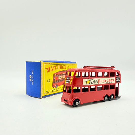 Matchbox Lesney 56a London Trolleybus "Drink Peardrax" BPW - Magic Matchbox