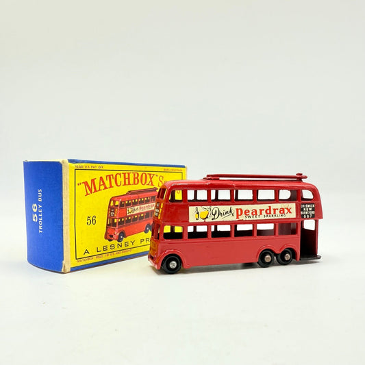Matchbox Lesney 56a London Trolleybus "Drink Peardrax" BPW - Magic Matchbox