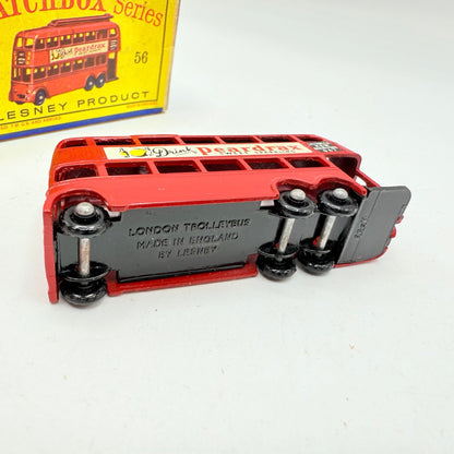 Matchbox Lesney 56a London Trolleybus "Drink Peardrax" BPW - Magic Matchbox