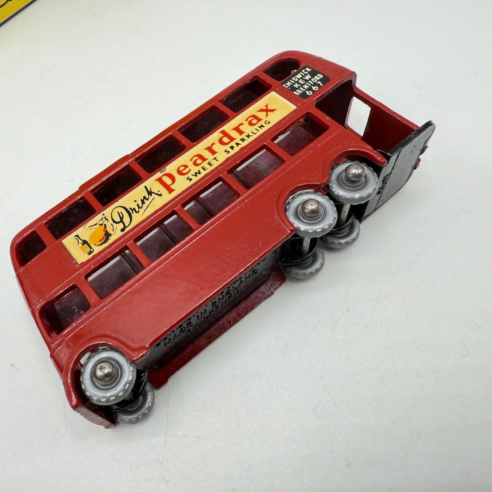 Matchbox Lesney 56a London Trolleybus "Drink Peardrax" - SILVER WHEELS - Magic Matchbox