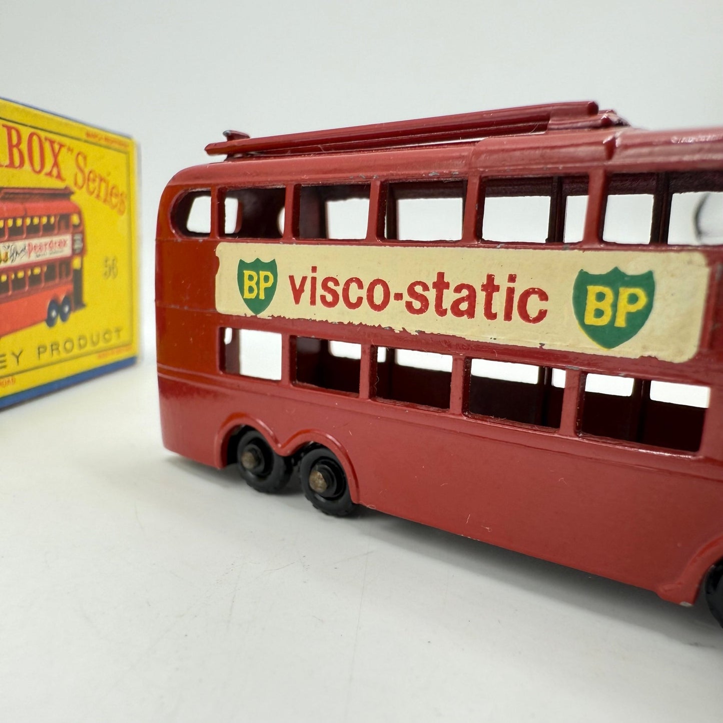 Matchbox Lesney 56a London Trolleybus RARE "BP VISCO - STATIC" DECALS - Magic Matchbox