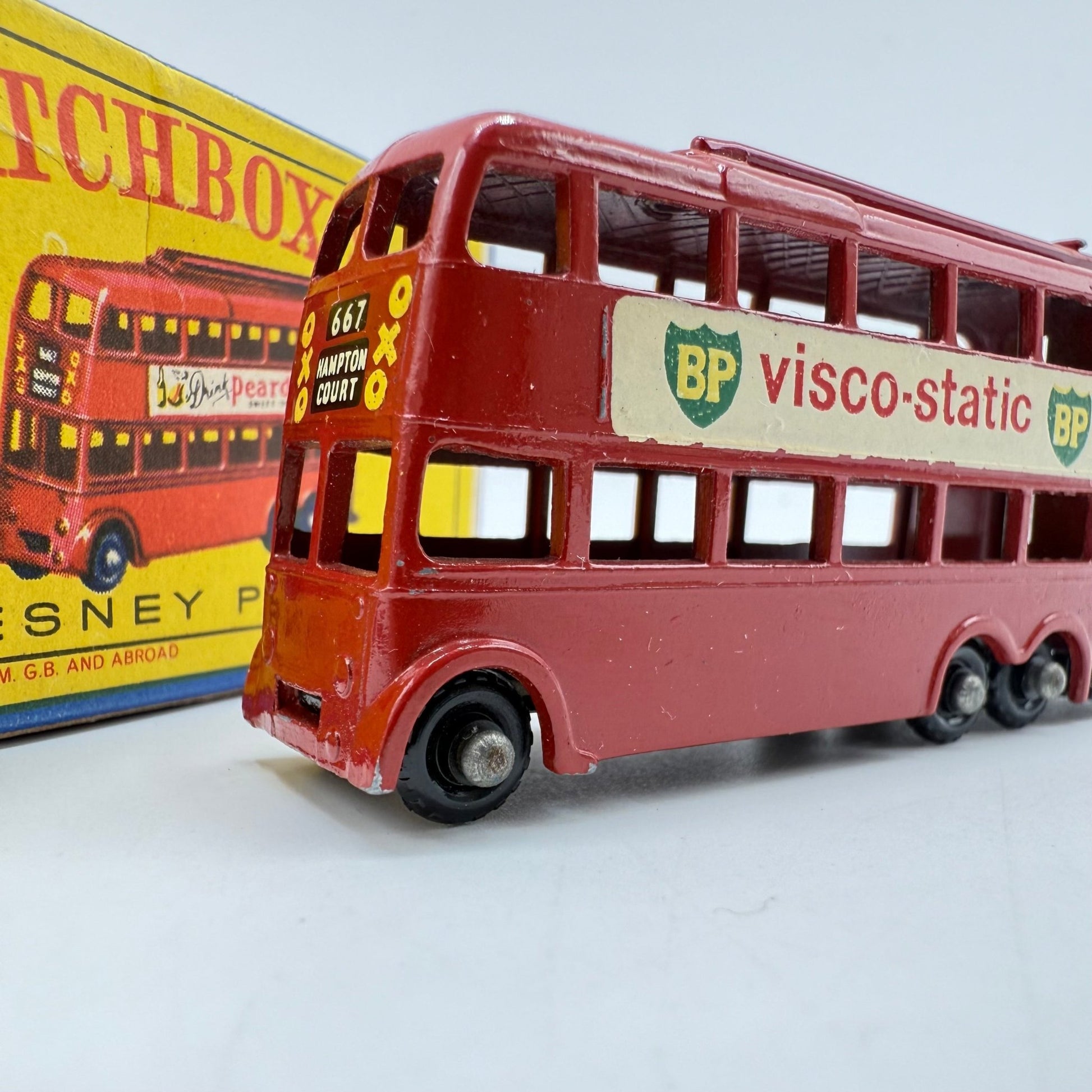 Matchbox Lesney 56a London Trolleybus RARE "BP VISCO - STATIC" DECALS - Magic Matchbox