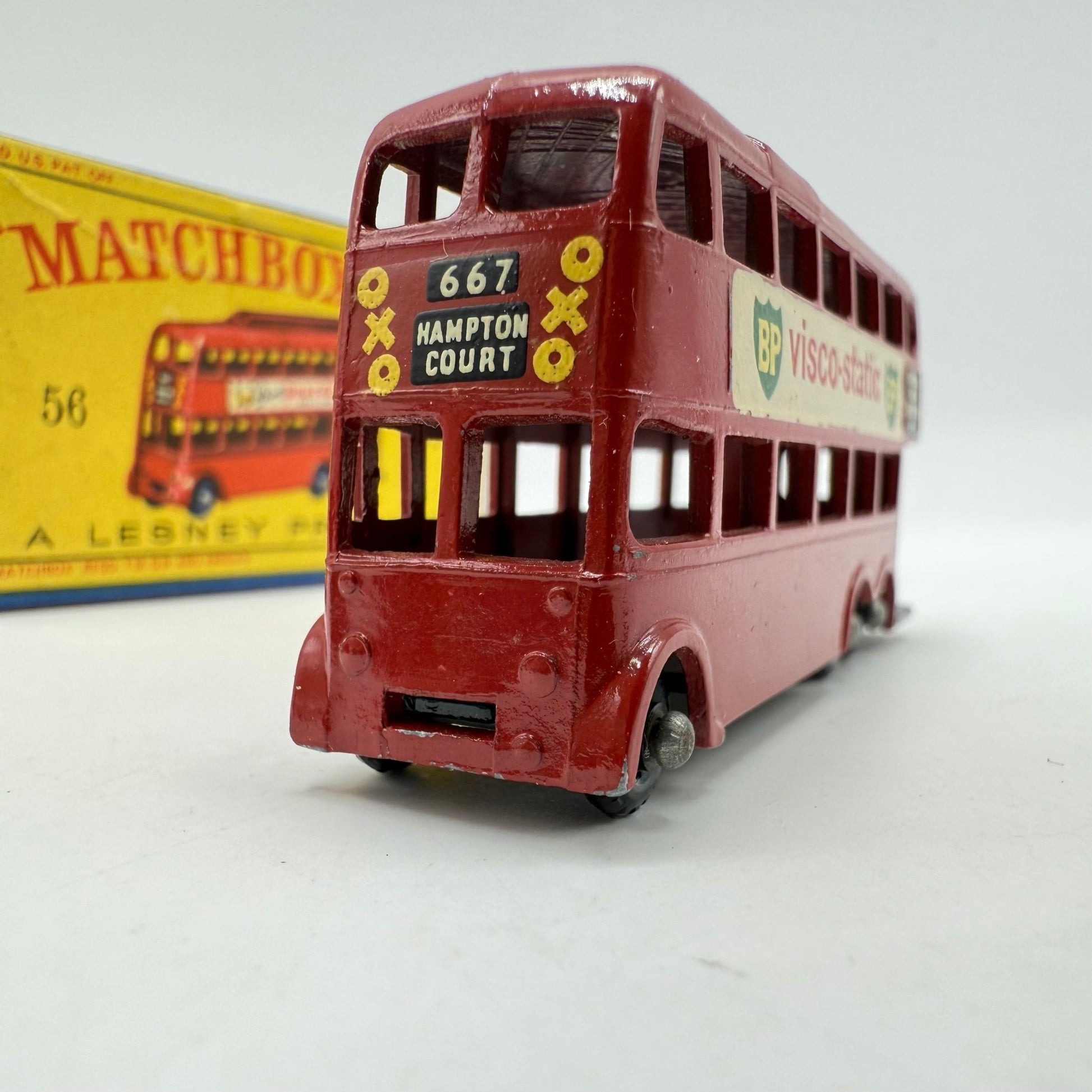 Matchbox Lesney 56a London Trolleybus RARE "BP VISCO - STATIC" DECALS - Magic Matchbox
