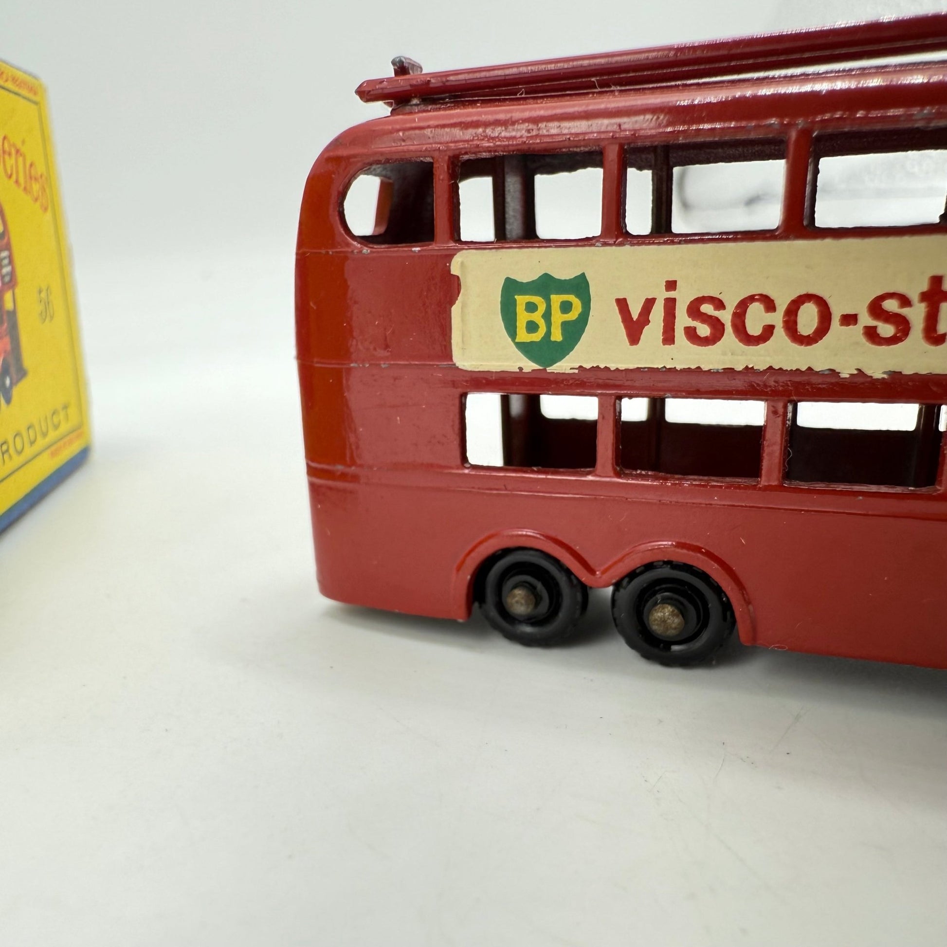 Matchbox Lesney 56a London Trolleybus RARE "BP VISCO - STATIC" DECALS - Magic Matchbox