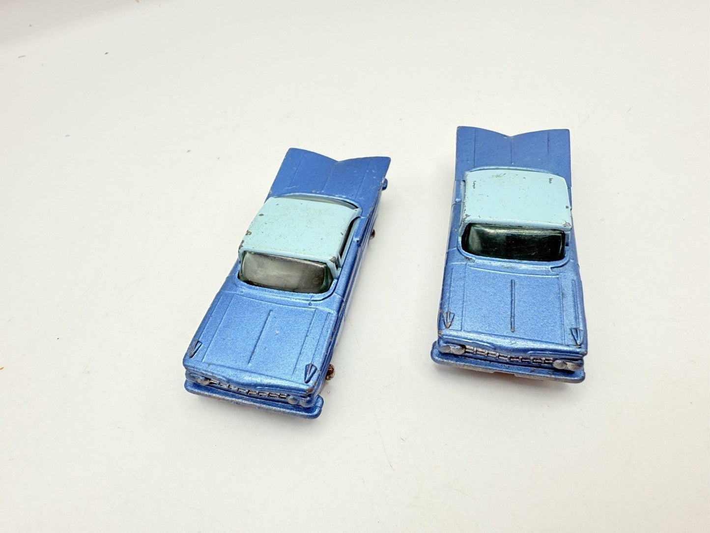 Matchbox Lesney 57b Chevrolet Impala X 2 SPW & Black Base. SPW Blue Base - Magic Matchbox