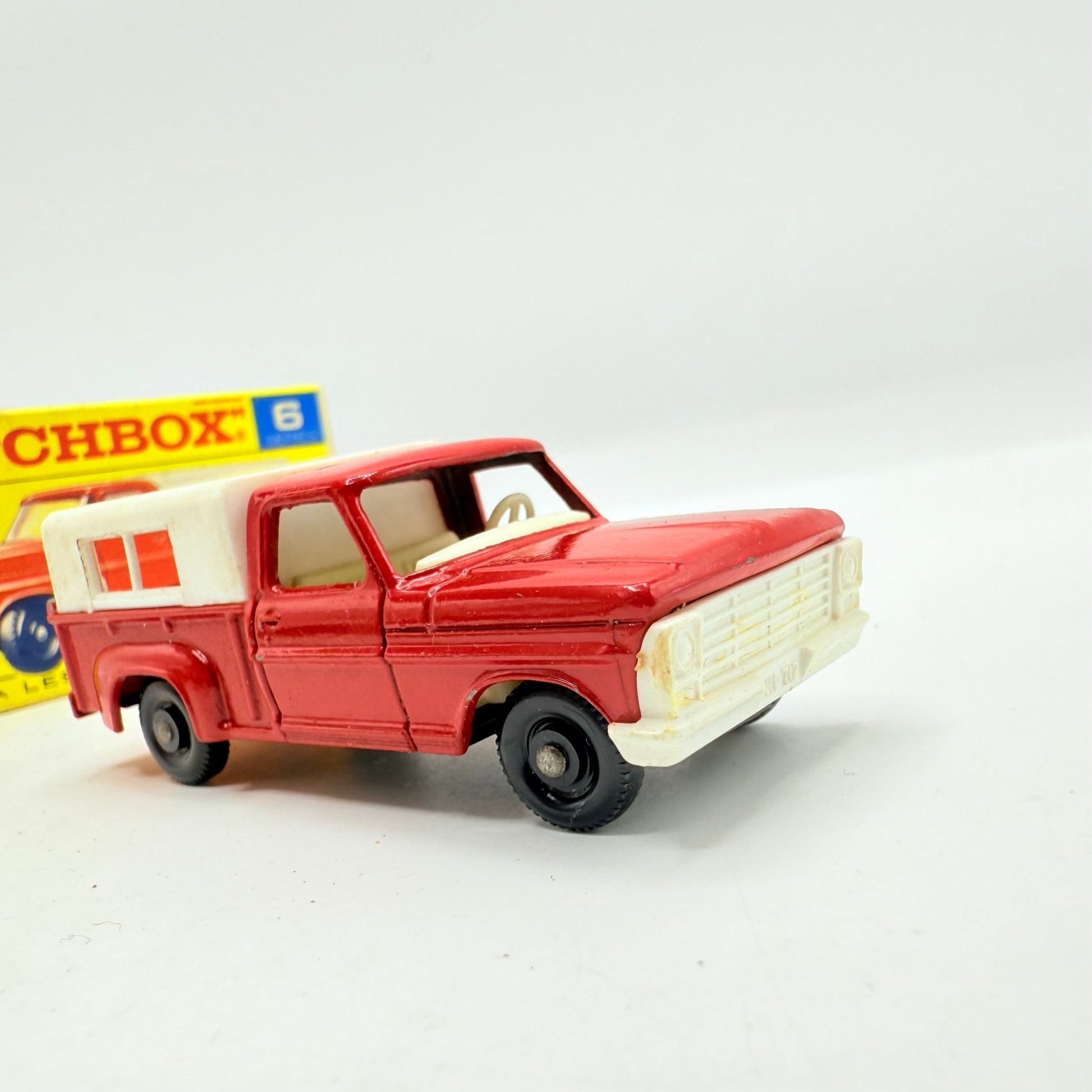 Matchbox Lesney 6d Red Ford Pick - Up Truck White Grill - Magic Matchbox