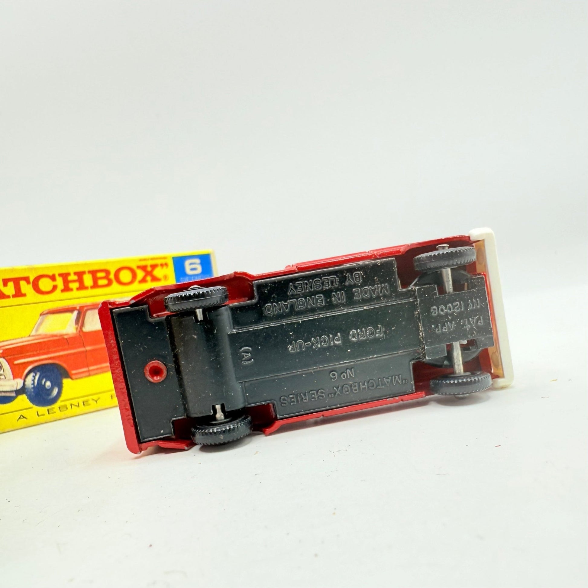 Matchbox Lesney 6d Red Ford Pick - Up Truck White Grill - Magic Matchbox