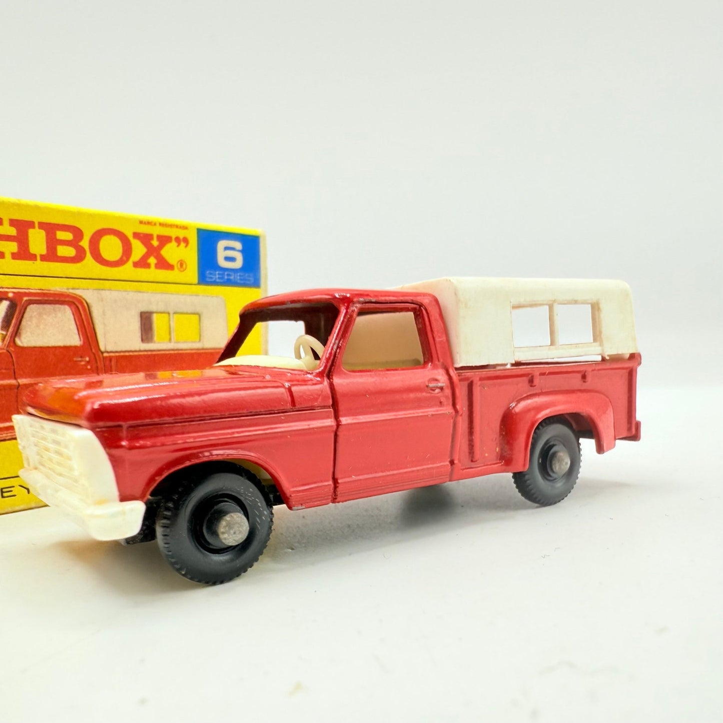 Matchbox Lesney 6d Red Ford Pick - Up Truck White Grill - Magic Matchbox