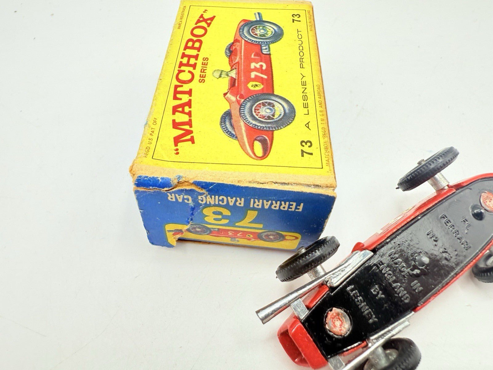 Matchbox Lesney 73b Ferrari Racing Car with driver - Magic Matchbox