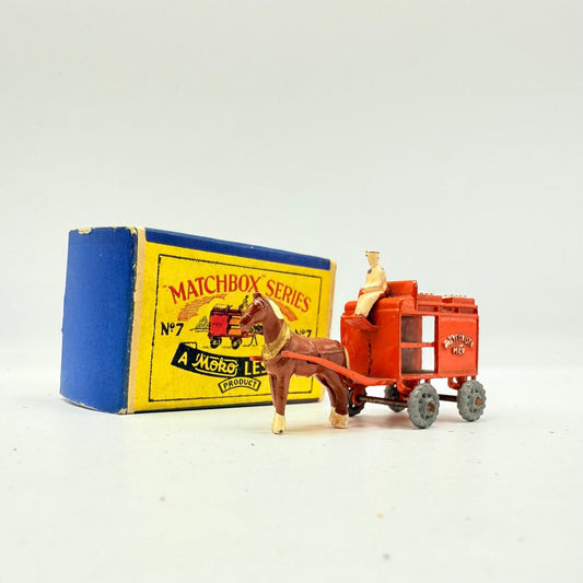 Matchbox Lesney 7a Horse Drawn Milk Float with Script Box - Magic Matchbox