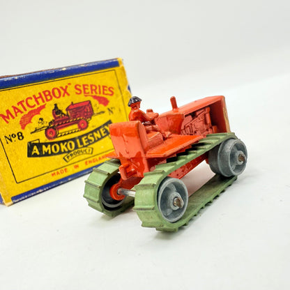 Matchbox Lesney 8a Caterpillar Tractor Orange with tracks - Magic Matchbox