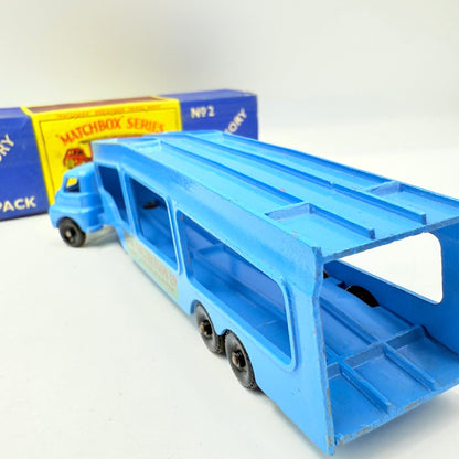 Matchbox Lesney A - 2 Car Transporter BLACK WHEELS - Magic Matchbox