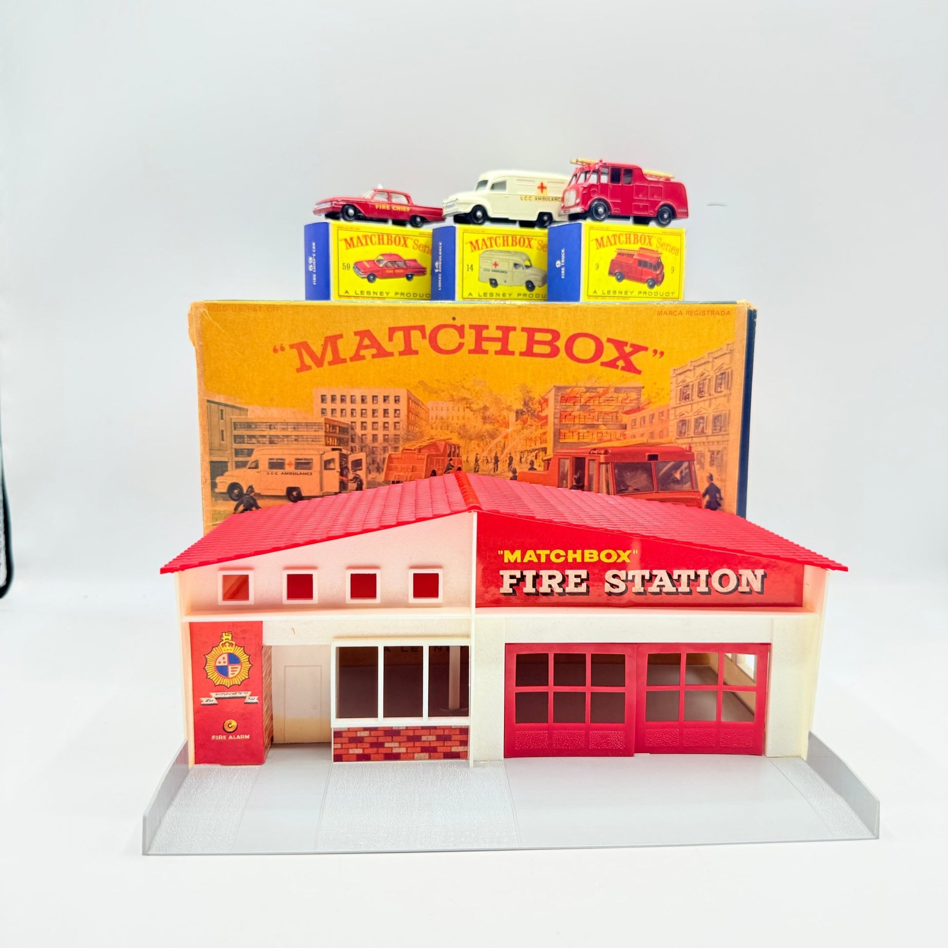 Matchbox Lesney G - 10 Fire Station Set with 3 models & original box - Magic Matchbox