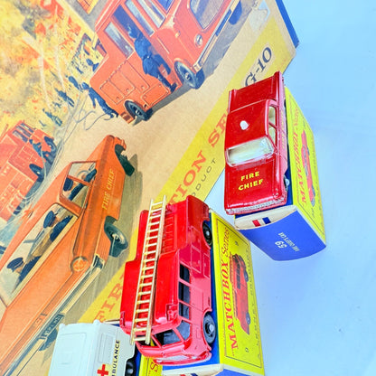 Matchbox Lesney G - 10 Fire Station Set with 3 models & original box - Magic Matchbox