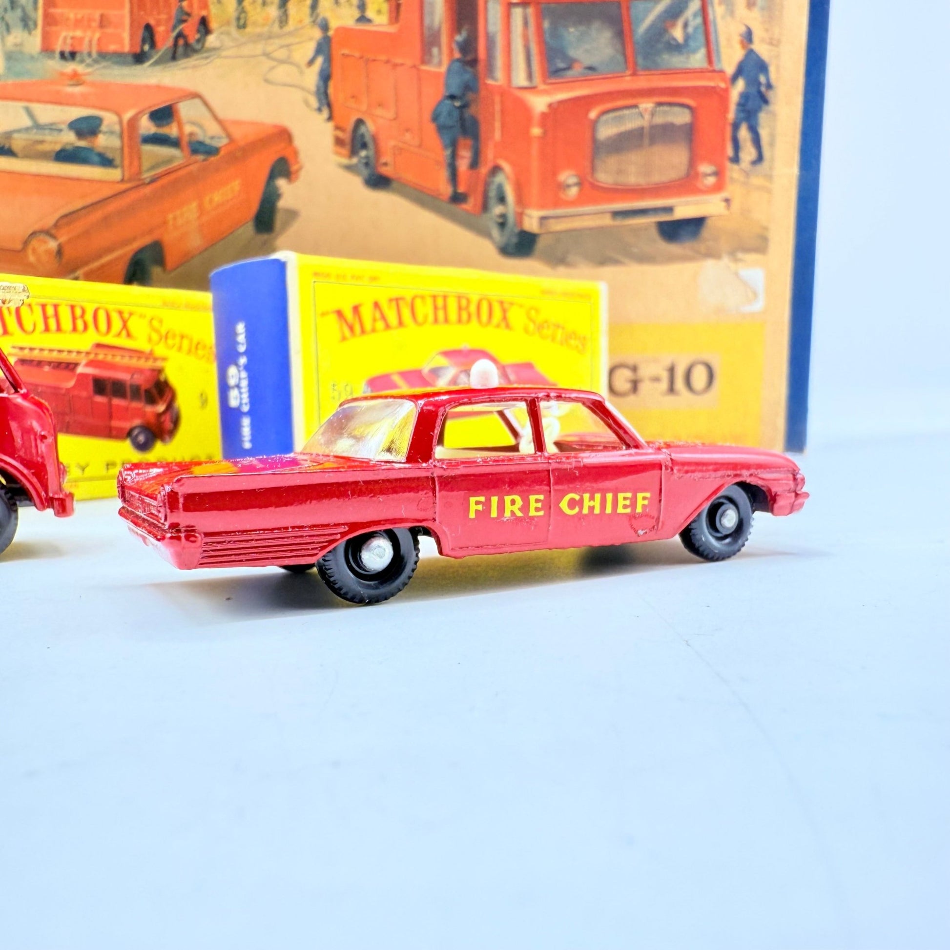 Matchbox Lesney G - 10 Fire Station Set with 3 models & original box - Magic Matchbox